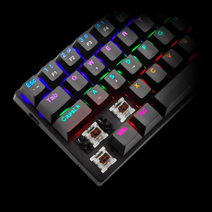 Teclado mecánico T-dagger ARENA RGB Switch Brown, Español T-TGK312P Black - Achorao