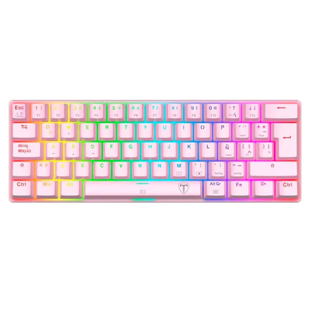 Teclado mecánico T-dagger ARENA RGB Switch Red, Español T-TGK312P PINK RED - Achorao