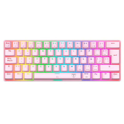 Teclado mecánico T-dagger ARENA RGB Switch Red, Español T-TGK312P PINK RED - Achorao