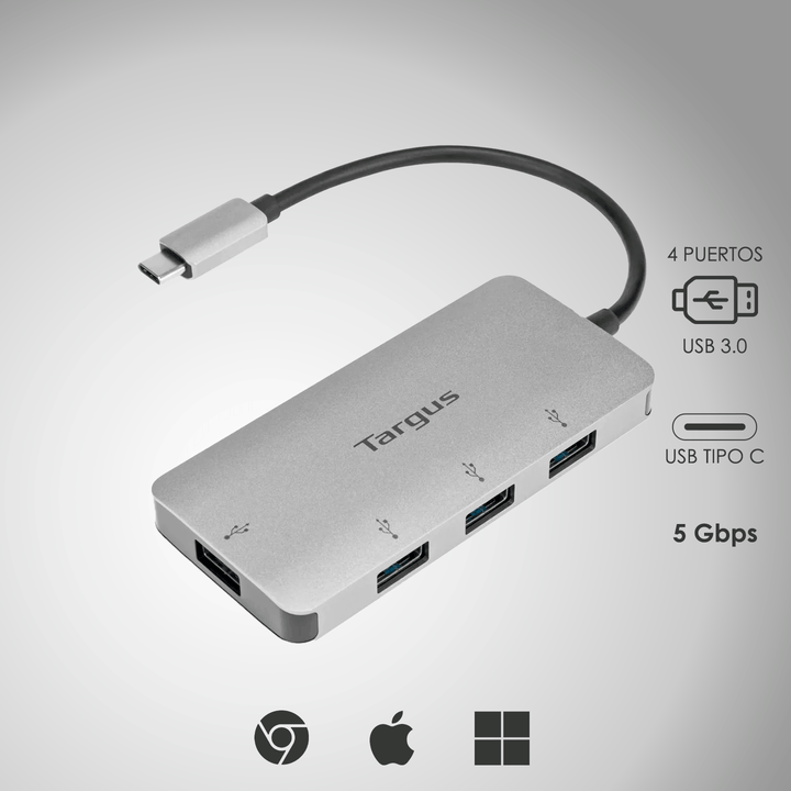 Adaptador ACH226BT - Tipo-C 4 en 1 Usb 3.0 Targus Hub - Achorao