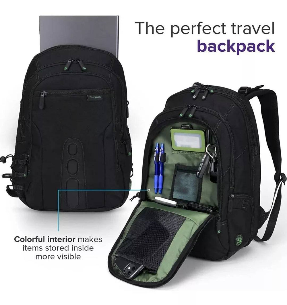 MOCHILA TARGUS SPRUCE ECOSMART 17" CHECKPOINT FRIENDLY BLACK (TBB019US) - Achorao