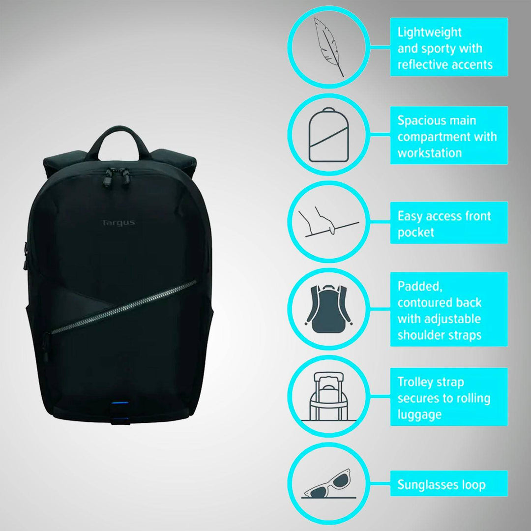 Mochila Targus Transpire 15.6" Correa para Maleta de Ruedas - Achorao