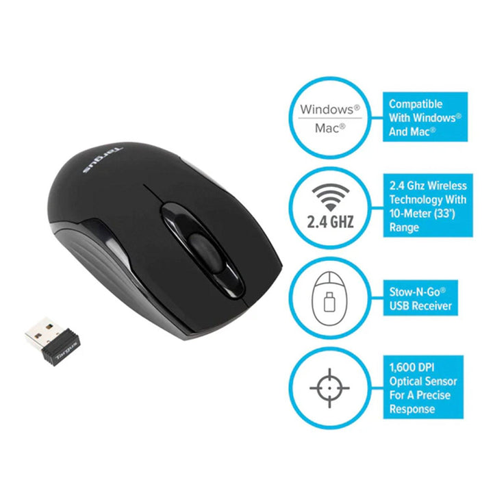 Mouse TARGUS Wireless Black (PN AMW575TT) - Achorao