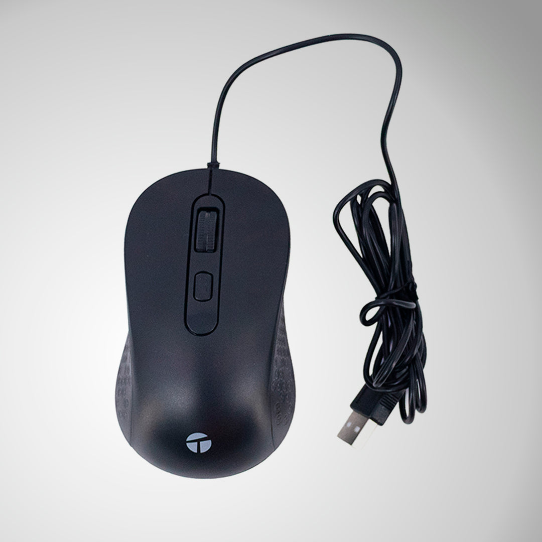 Mouse óptico Teros TE-1229S USB, 4 botones, negro - Achorao