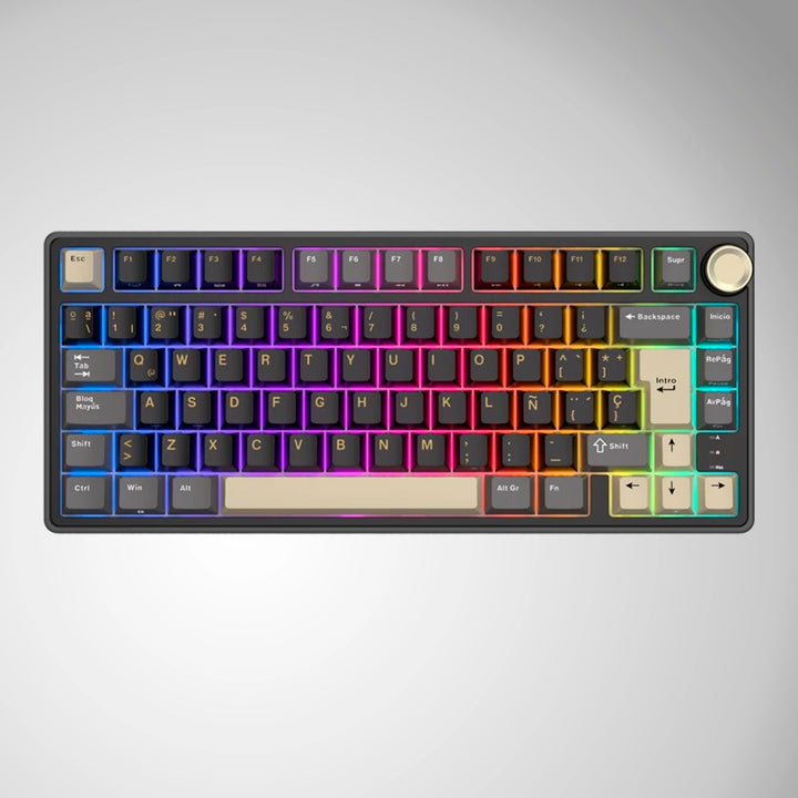 Teclado mecánico gamer Royal Kludge RK R75 cableado, Phantom con switches K Silver y diseño compacto