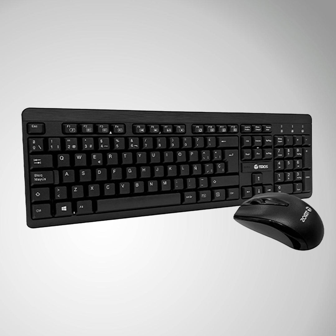 Kit Inalámbrico Teclado + Mouse TEROS TE-4061N, 2.4GHz, receptor nano USB, negro - Achorao