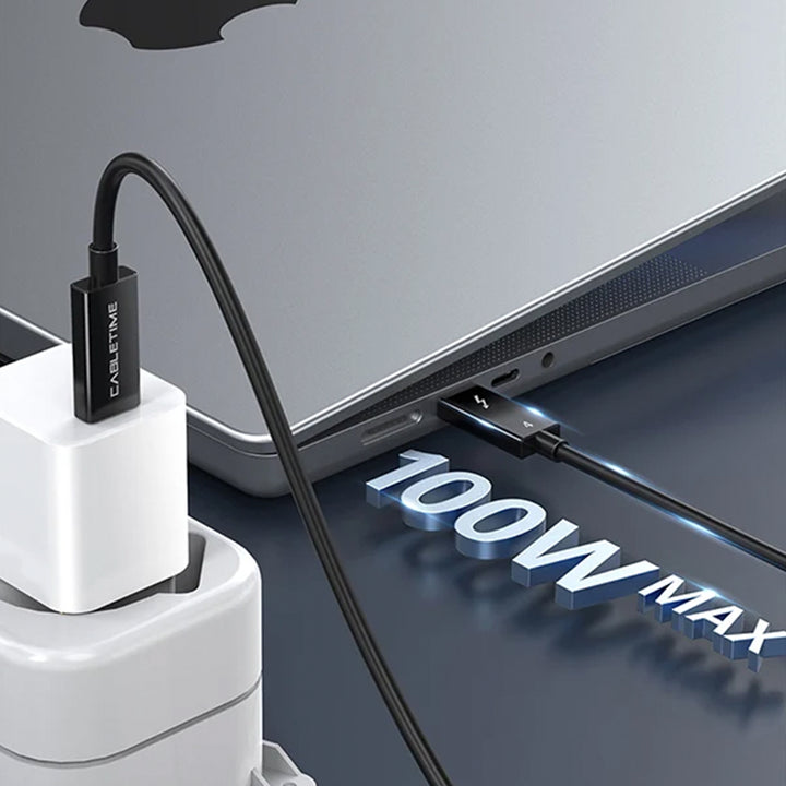 Cable USB-C Thunderbolt 4 CABLETIME | Carga Rápida PD 100W, 40 Gbps, Video 8K