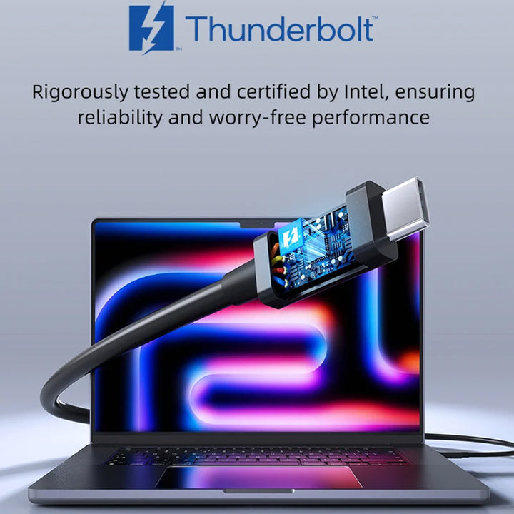 Cable USB-C Thunderbolt 5 CABLETIME CT50G | Carga Ultra PD 240W, 80 Gbps, 0.8m