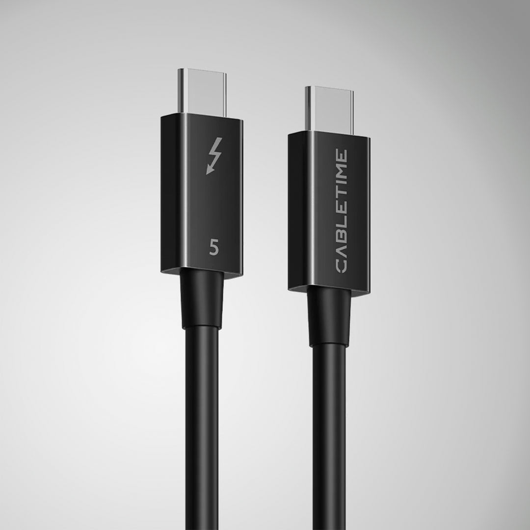 Cable USB-C Thunderbolt 5 CABLETIME CT50G | Carga Ultra PD 240W, 80 Gbps, 0.8m
