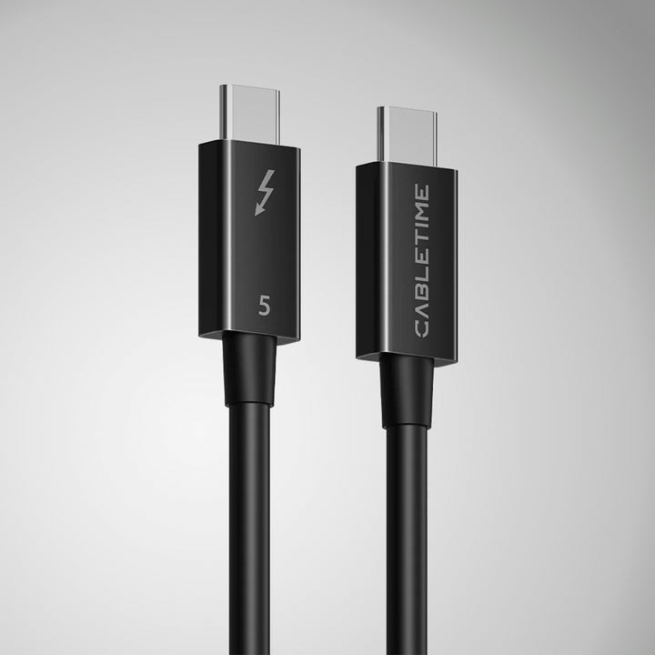 Cable USB-C Thunderbolt 5 CABLETIME CT50G | Carga Ultra PD 240W, 80 Gbps, 0.8m