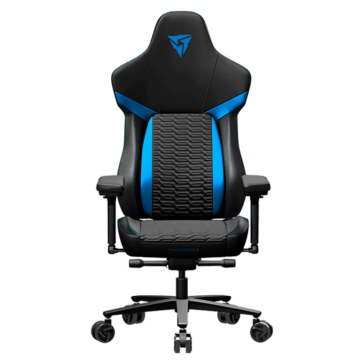 Silla gamer ThunderX3 Core Racer negra con diseño ergonómico y acolchado, ideal para largas sesiones de juego.