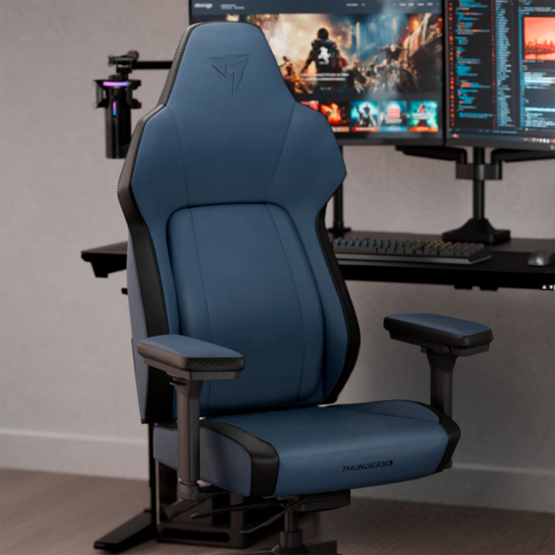 Silla gamer ThunderX3 CORE SMART en color negro con diseño ergonómico y estilo moderno para gaming y trabajo.