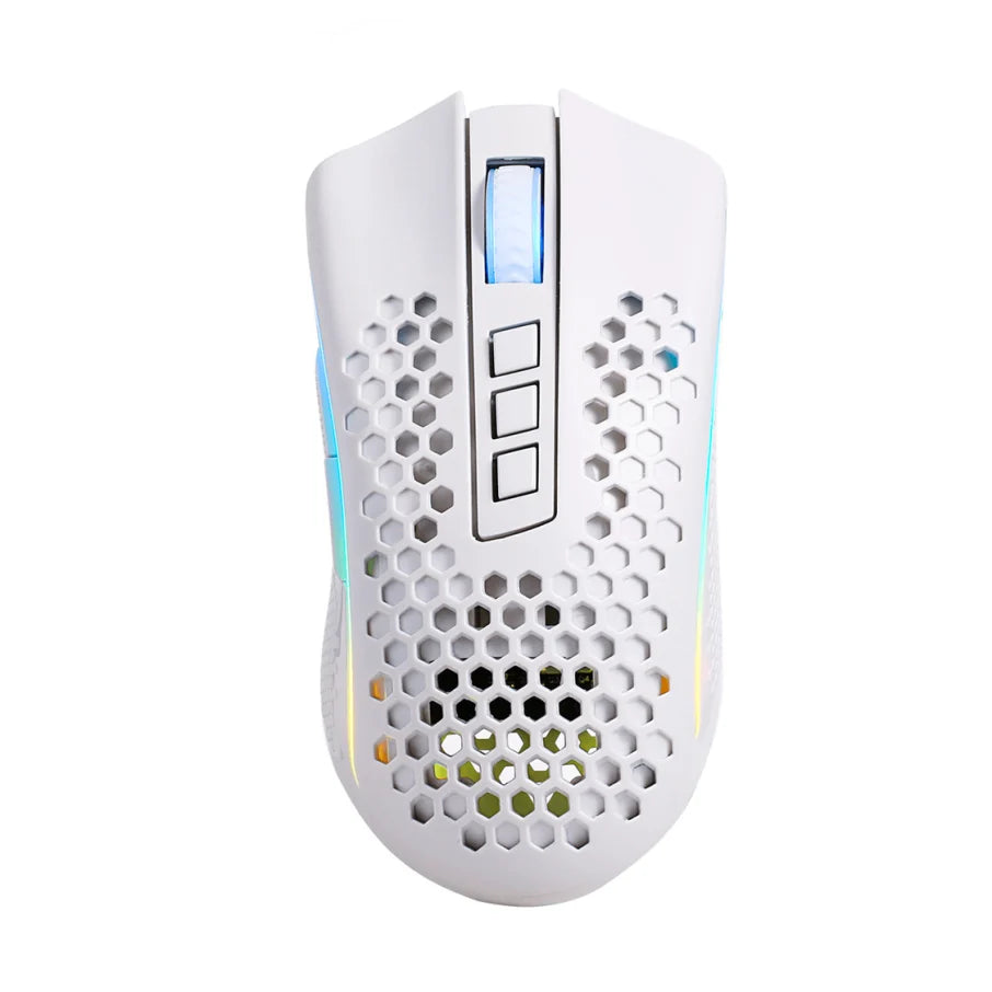 Mouse gamer Redragon Storm Pro M808-KS, inalámbrico, RGB, blanco - Achorao