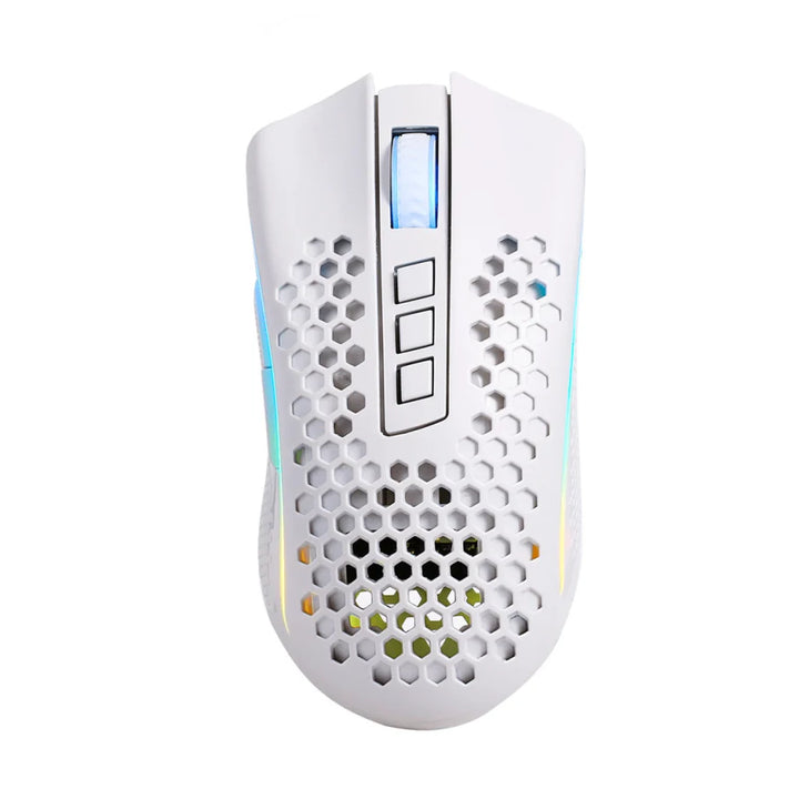 Mouse gamer Redragon Storm Pro M808-KS, inalámbrico, RGB, blanco - Achorao
