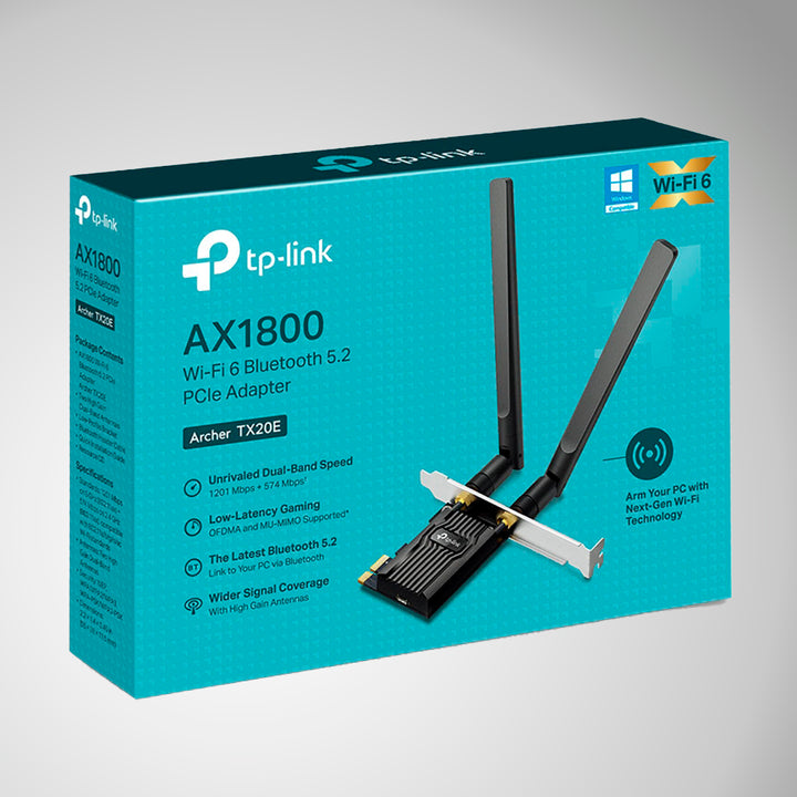 Adaptador Wi-fi 6 y Bluetooth 5.2 PCie TP-Link AX1800 Archer TX20E - Achorao