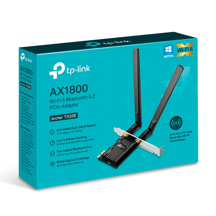 Adaptador Wi-fi 6 y Bluetooth 5.2 PCie TP-Link AX1800 Archer TX20E - Achorao