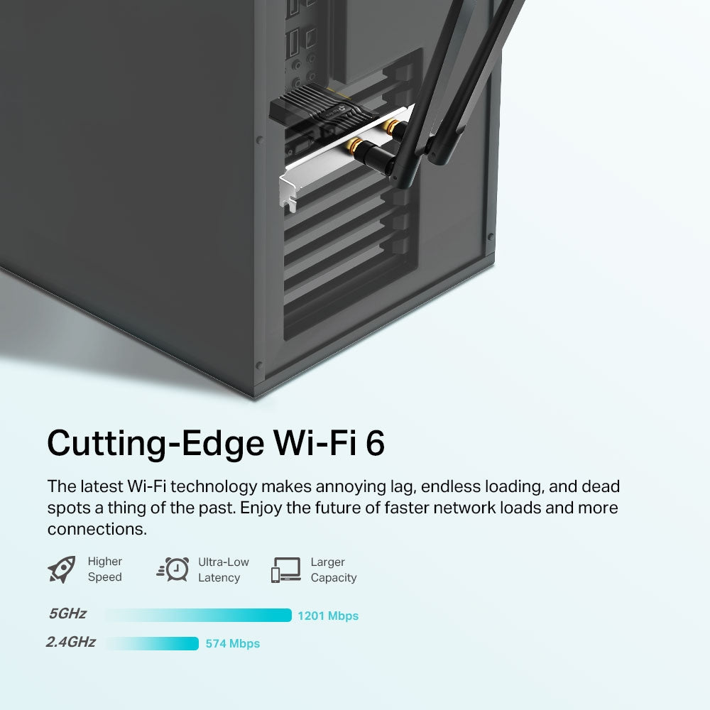 Adaptador Wi-fi 6 y Bluetooth 5.2 PCie TP-Link AX1800 Archer TX20E - Achorao
