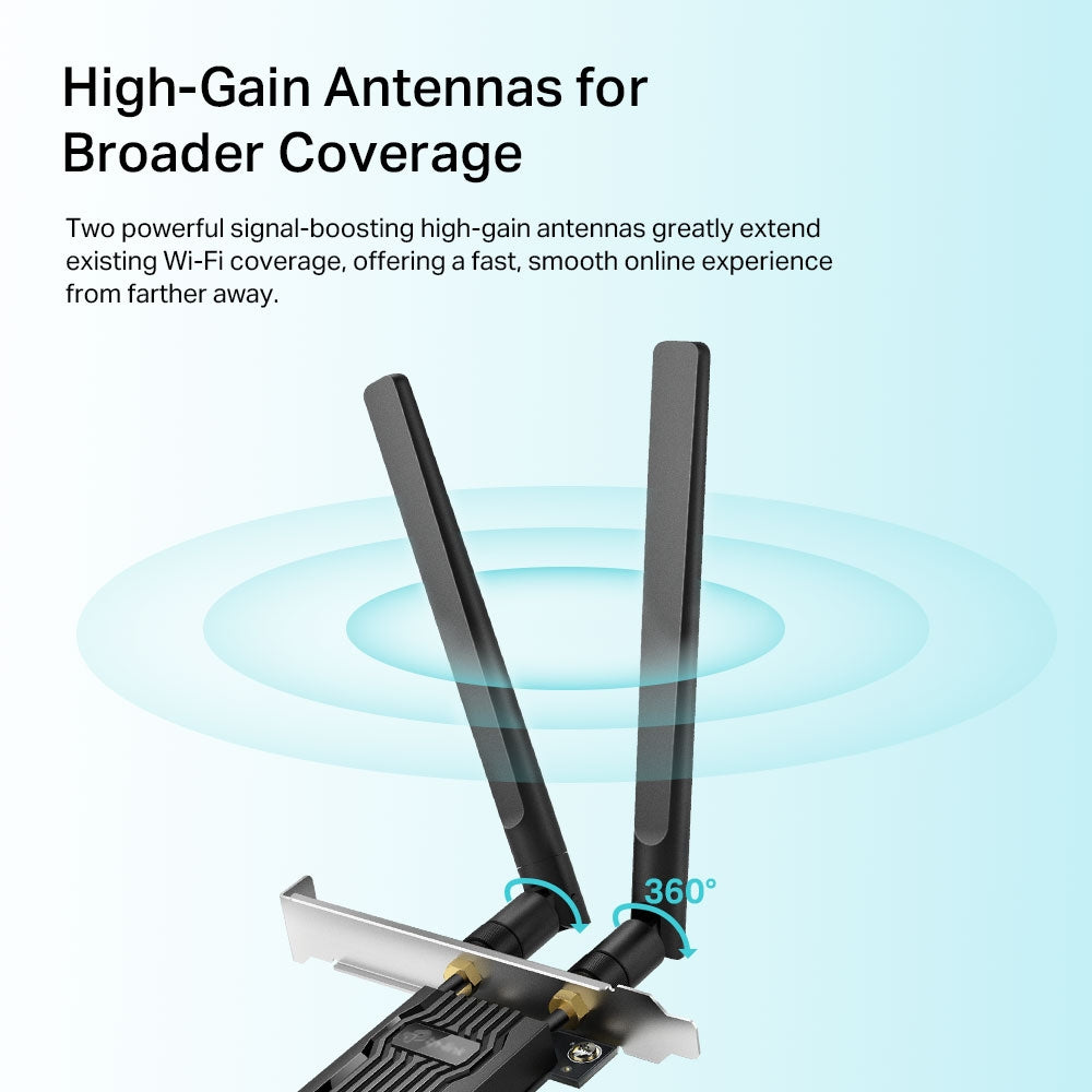 Adaptador Wi-fi 6 y Bluetooth 5.2 PCie TP-Link AX1800 Archer TX20E - Achorao