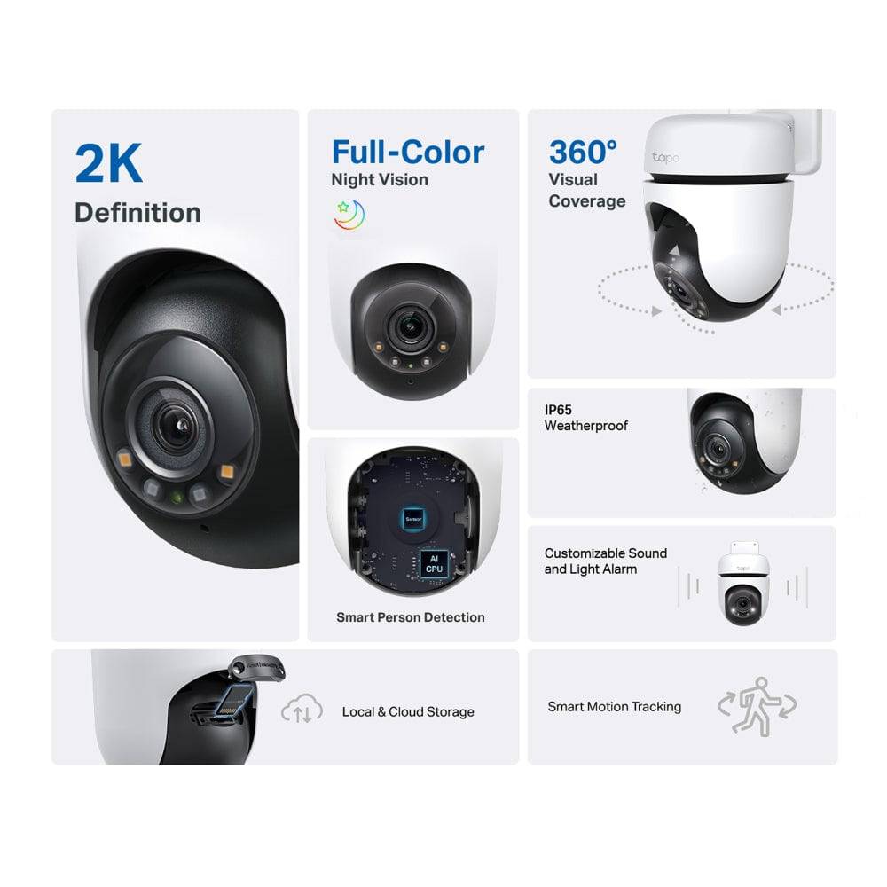 Cámara Tapo C510W WiFi de seguridad con giro/inclinación para exteriores - Achorao
