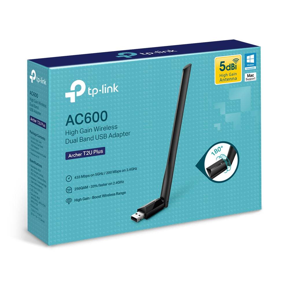 Adaptador Wifi Usb Tp-link Archer T2u Plus Ac600 Dual band - Achorao
