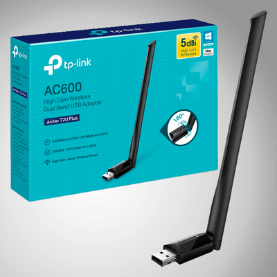 Adaptador Wifi Usb Tp-link Archer T2u Plus Ac600 Dual band - Achorao