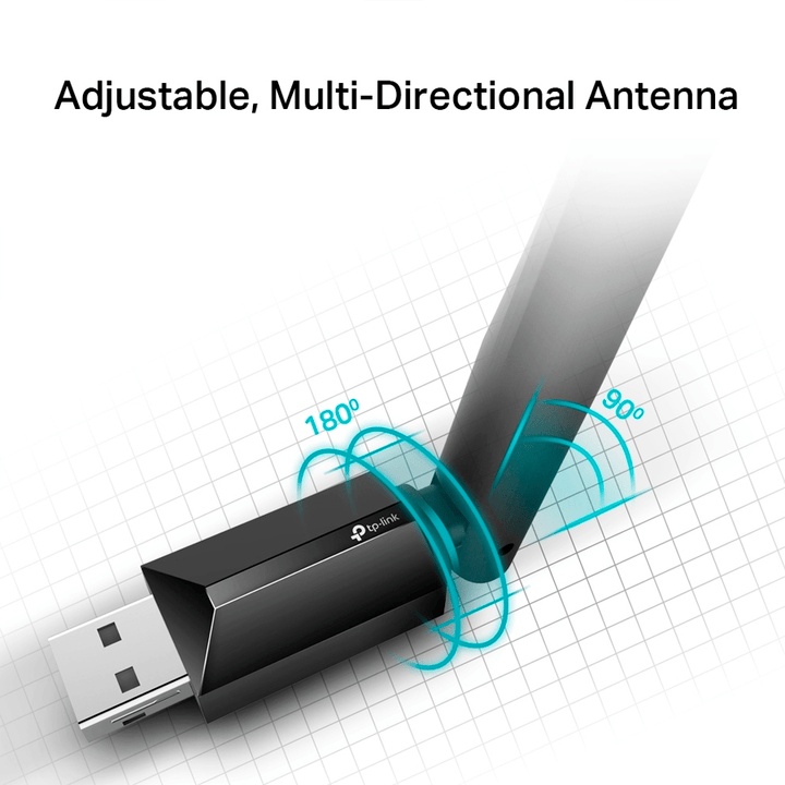 Adaptador Wifi Usb Tp-link Archer T2u Plus Ac600 Dual band - Achorao