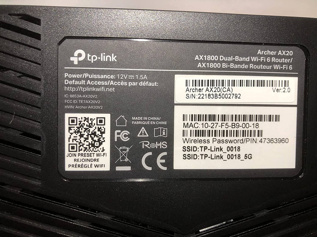 TP Link Archer AX20 AX1800 Doble Banda Wi-Fi 6 Router - Achorao