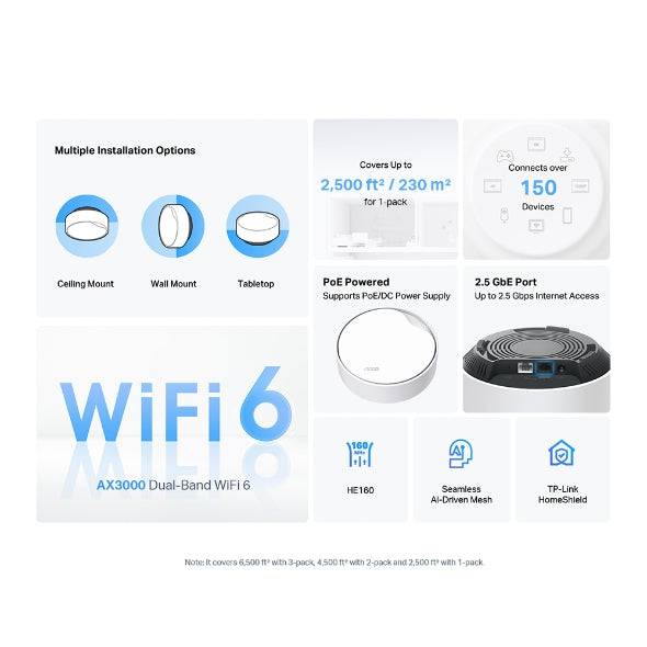 Tp Link Deco X50-POE MESH AX3000 WIFI 6 HOME (PACK X2) - Achorao