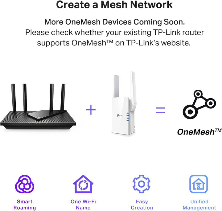TP Link RE605X Extensor de red Wi-Fi 6 Mesh AX1800 - Achorao