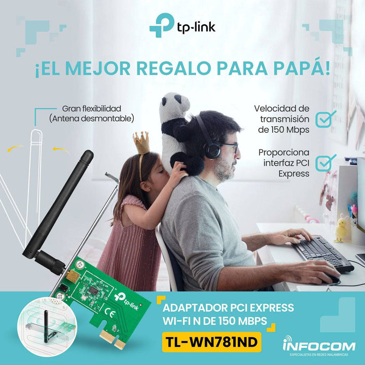 Tp-Link TL-WN781ND Tpl 150Mbps Wireless PCI Express Adapter 2.4GHz - Achorao