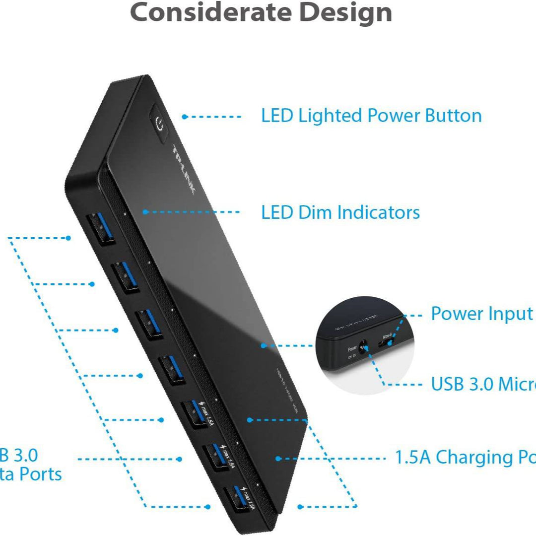 TP Link UH700 Hub de 7 Puertos USB 3.0 hasta 5 Gbps - Achorao