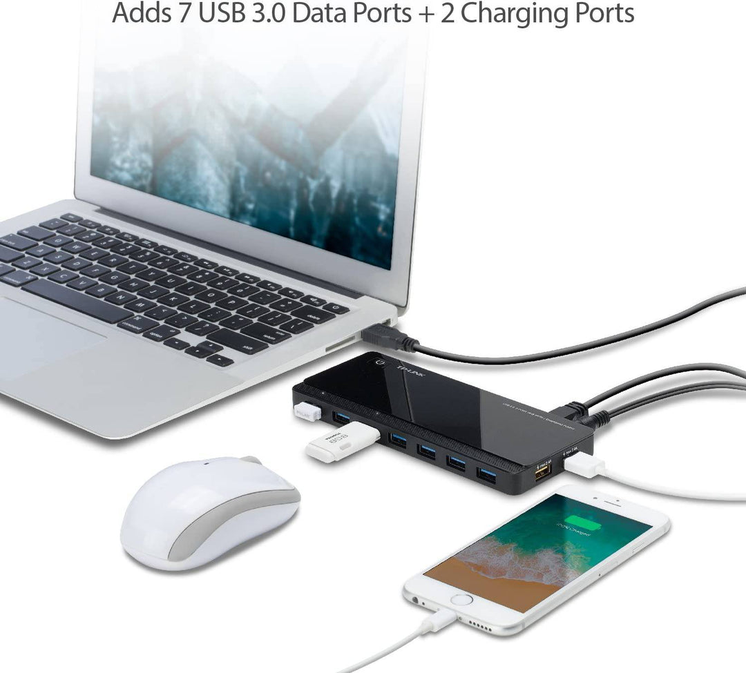 TP Link UH720 Hub de 7 Puertos USB 3.0 - 2 Puertos de Carga - Achorao