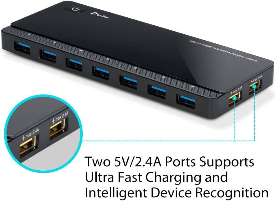 TP Link UH720 Hub de 7 Puertos USB 3.0 - 2 Puertos de Carga - Achorao
