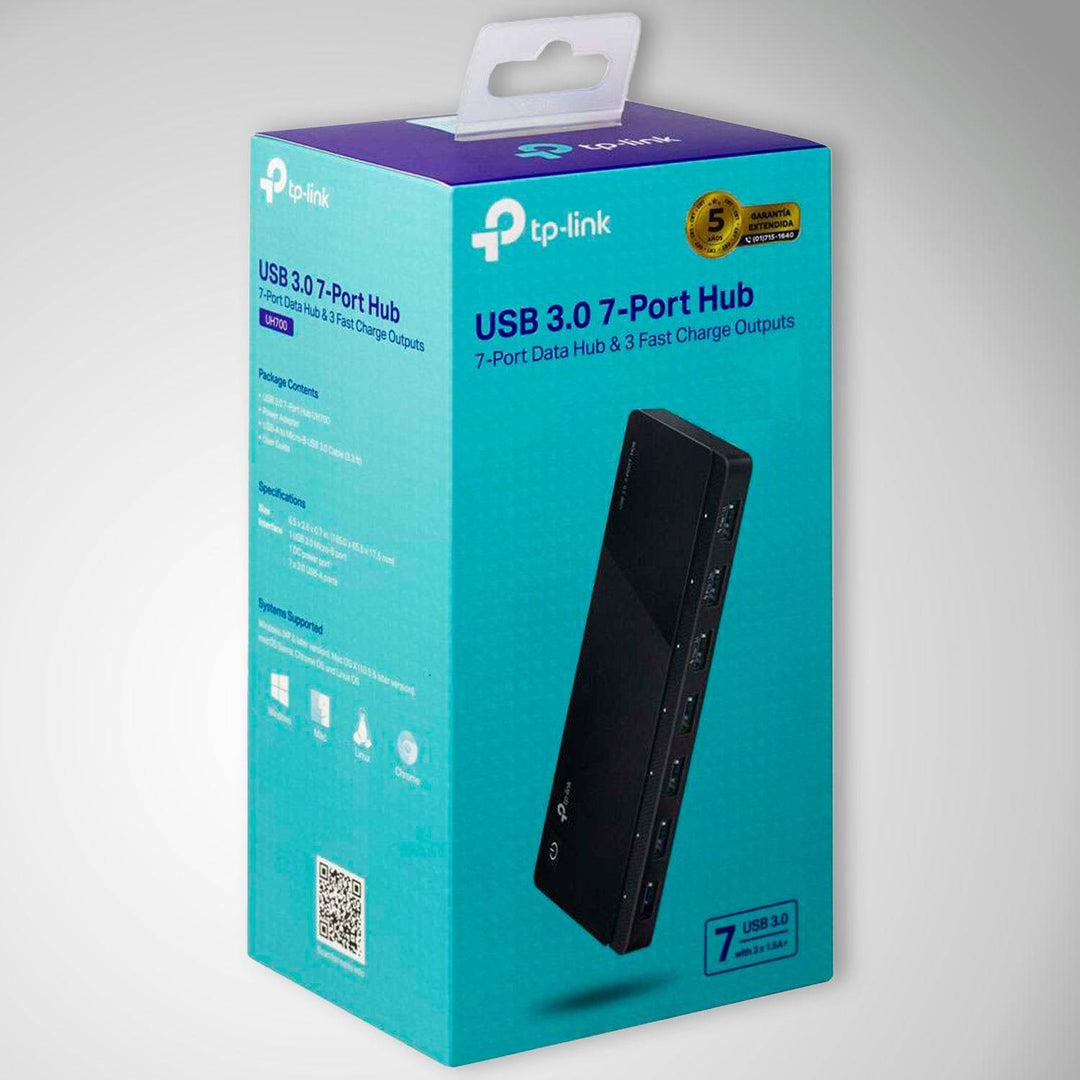 TP Link UH720 Hub de 7 Puertos USB 3.0 - 2 Puertos de Carga - Achorao