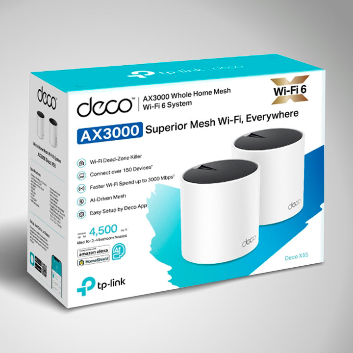 DECO TP-LINK X55 2-Pack AX3000 Whole Home Mesh WiFi 6 Sistema - Achorao