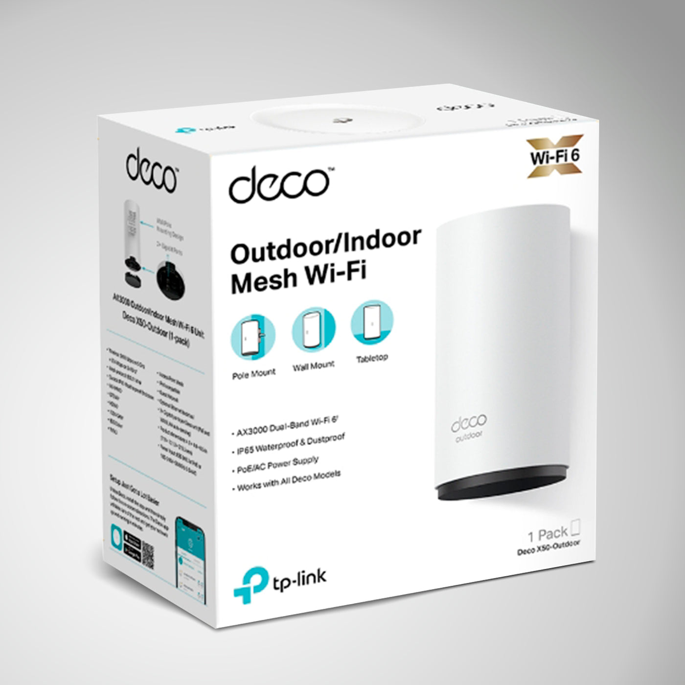 DECO TP-LINK X50 OUTDOOR AX3000 unidad Mesh para exterior/interior WiFi 6 - Achorao