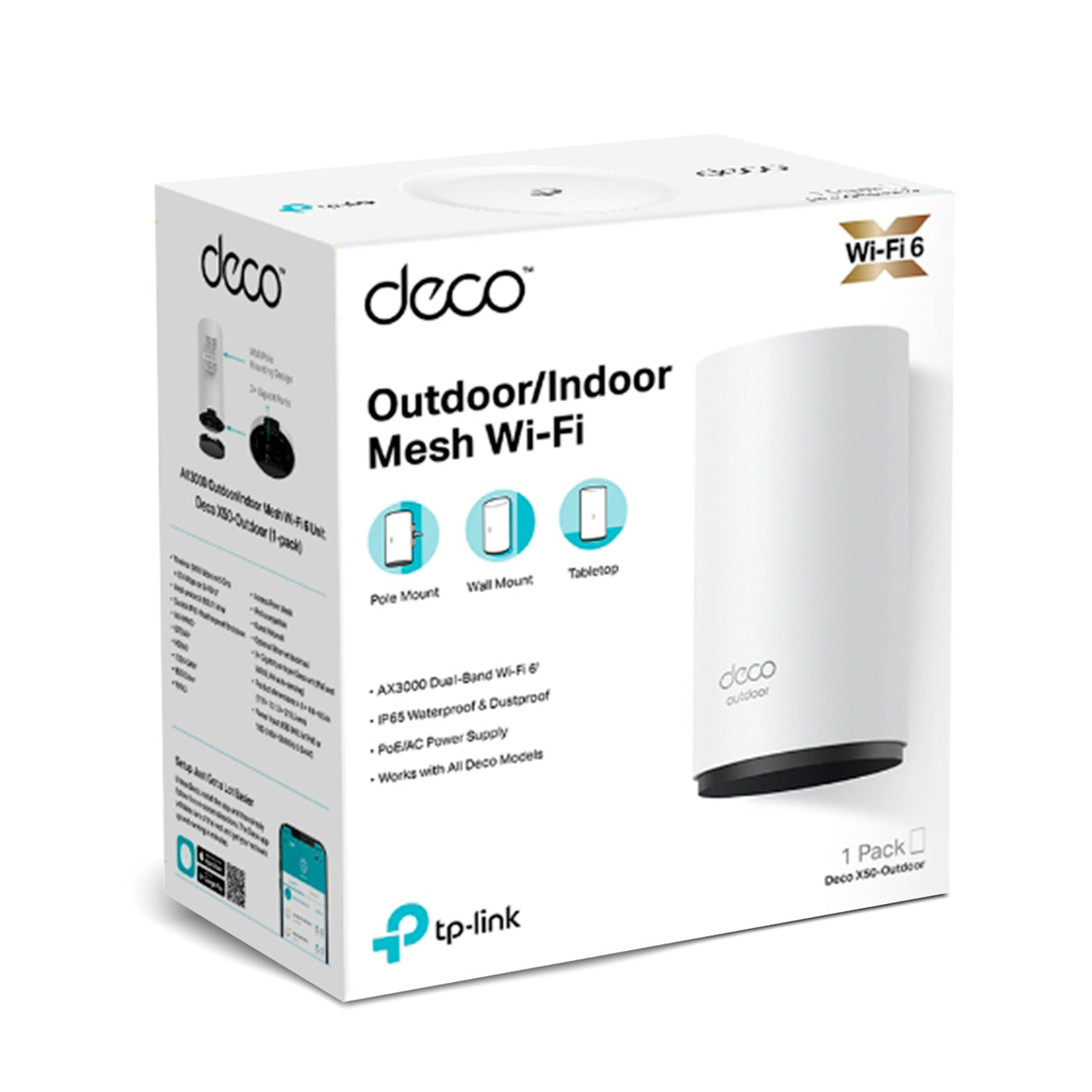 DECO TP-LINK X50 OUTDOOR AX3000 unidad Mesh para exterior/interior WiFi 6 - Achorao