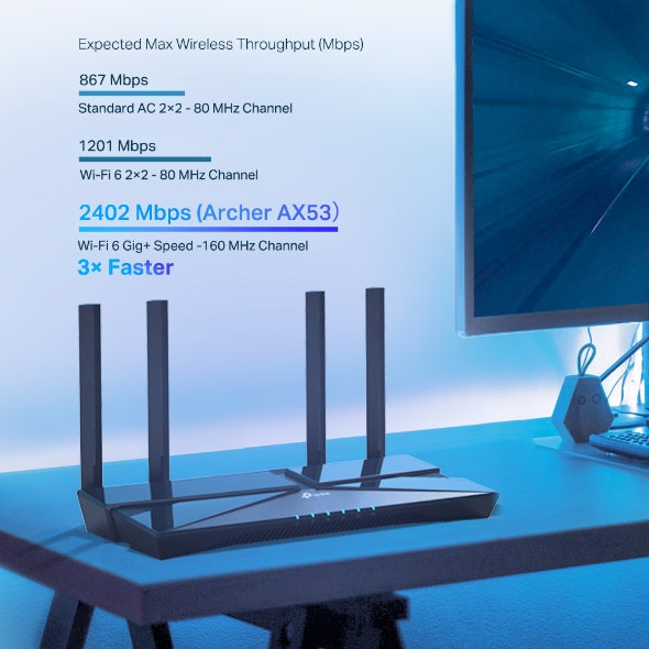 Router Tp-link Archer Ax53 Gigabit Wi-fi 6 Ax3000 One-mesh - Achorao