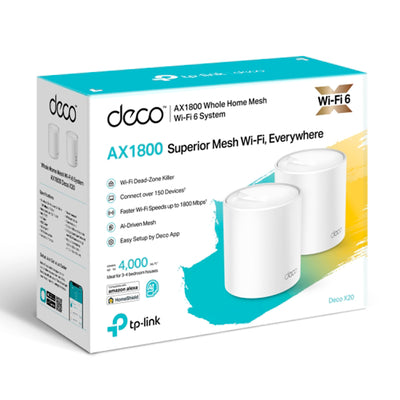 Tp-link Deco X20 (2-pack) AX1800 Whole Home Mesh Wi-fi 6 - Achorao