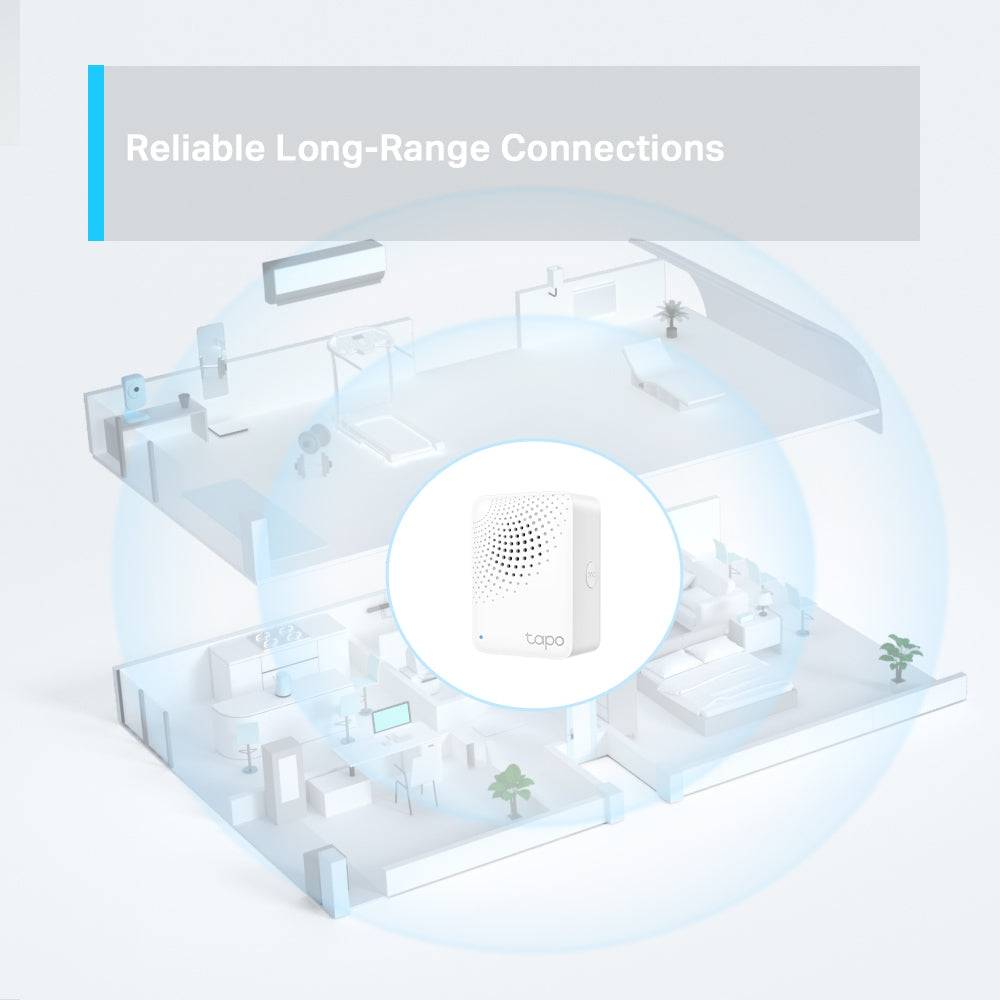 TP-Link Tapo H100 Smart Hub with Chime con 19 Tonos, Control Inteligente centralizado Hogar, Enlace a WiFi hasta 64 Dispositivos - Achorao