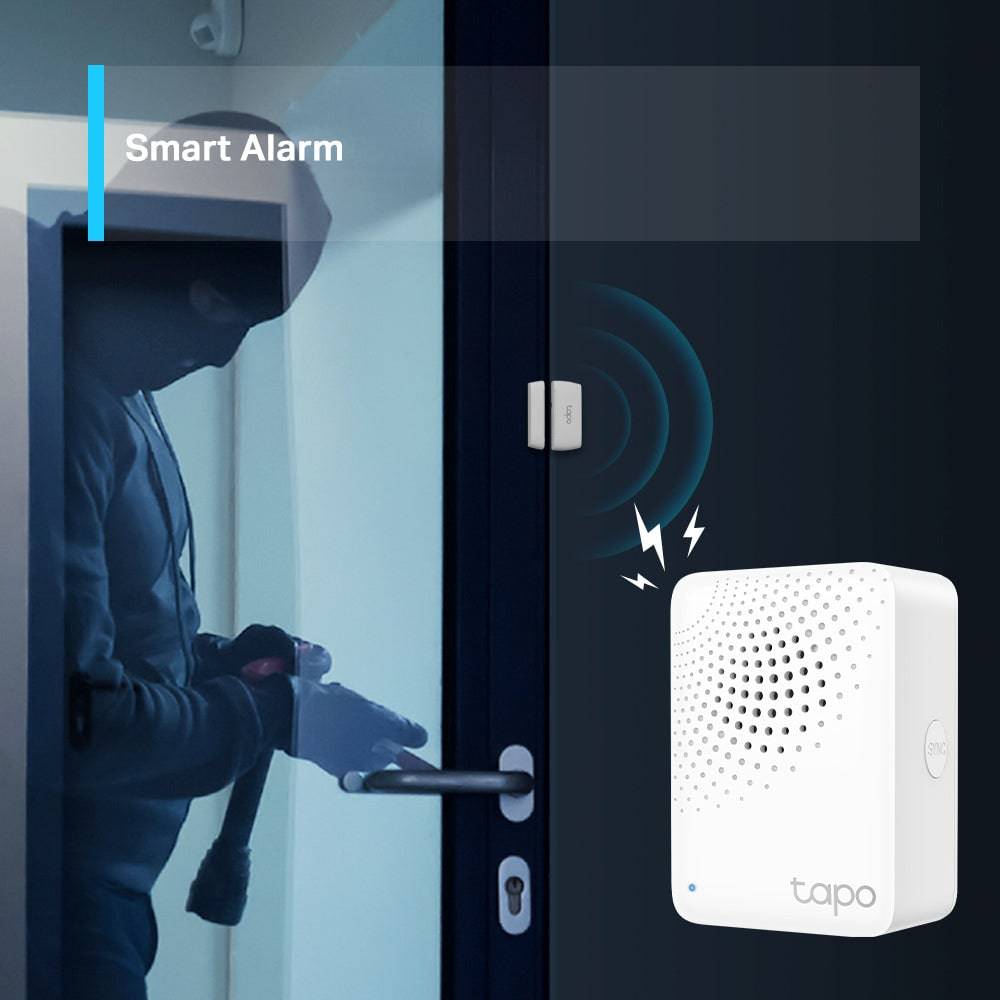 TP-Link Tapo H100 Smart Hub with Chime con 19 Tonos, Control Inteligente centralizado Hogar, Enlace a WiFi hasta 64 Dispositivos - Achorao