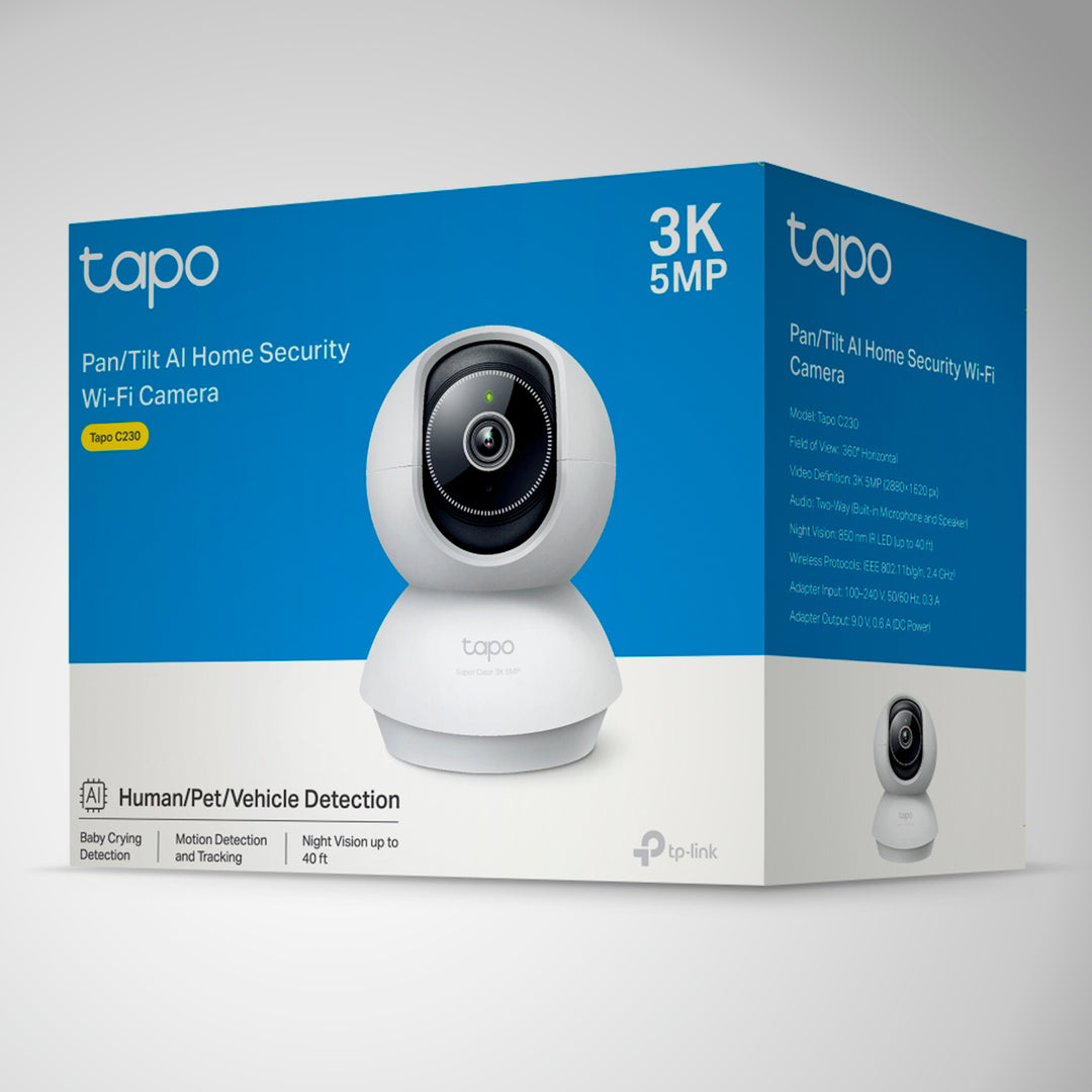 Cámara de seguridad TP-Link Tapo C230 Wi-Fi pan/tilt, 5 MP, con IA - Achorao