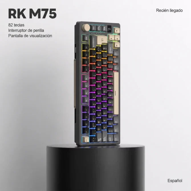 Teclado mecánico inalámbrico Royal Kludge RK M75 con switch creamy PHANTOM, diseño compacto y elegante para gaming.