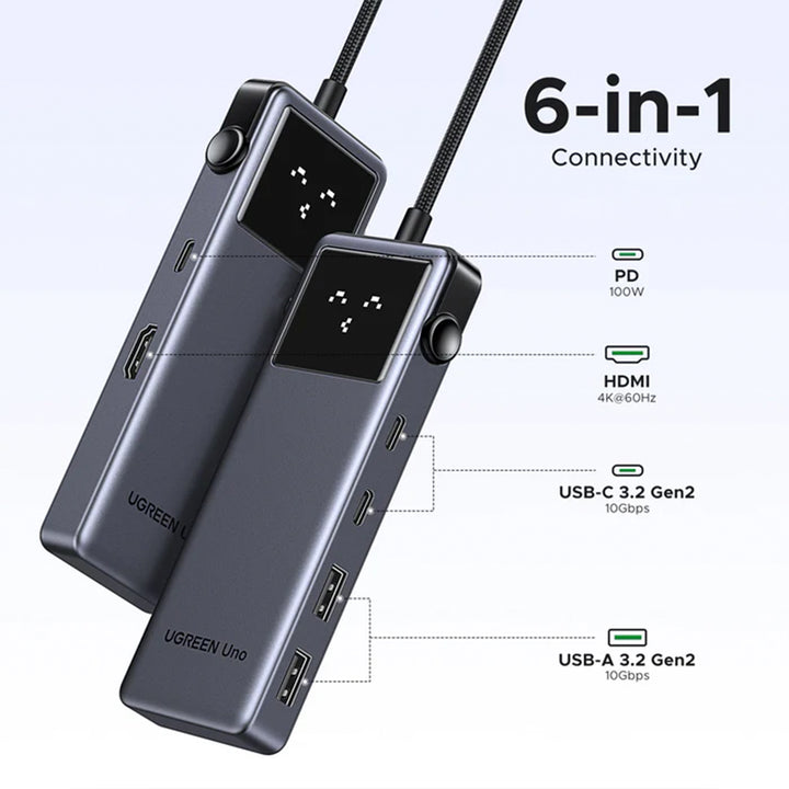 Adaptador Hub USB-C 6 en 1 UGREEN Uno - CM888 - Achorao