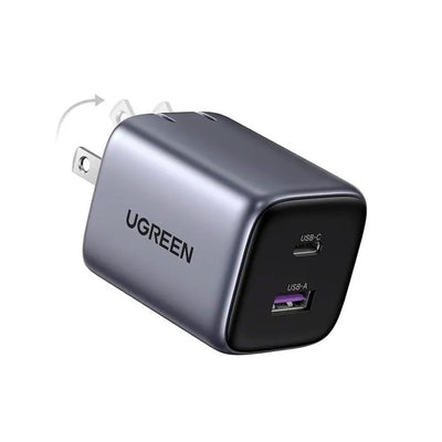 Cargador de carga rápida UGREEN Nexode Dual USB-C PD GaN, CD294 - Achorao