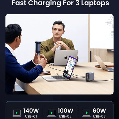 Cargador de escritorio UGREEN Nexode 300W USB-C GaN de 5 puertos CD333 - Achorao