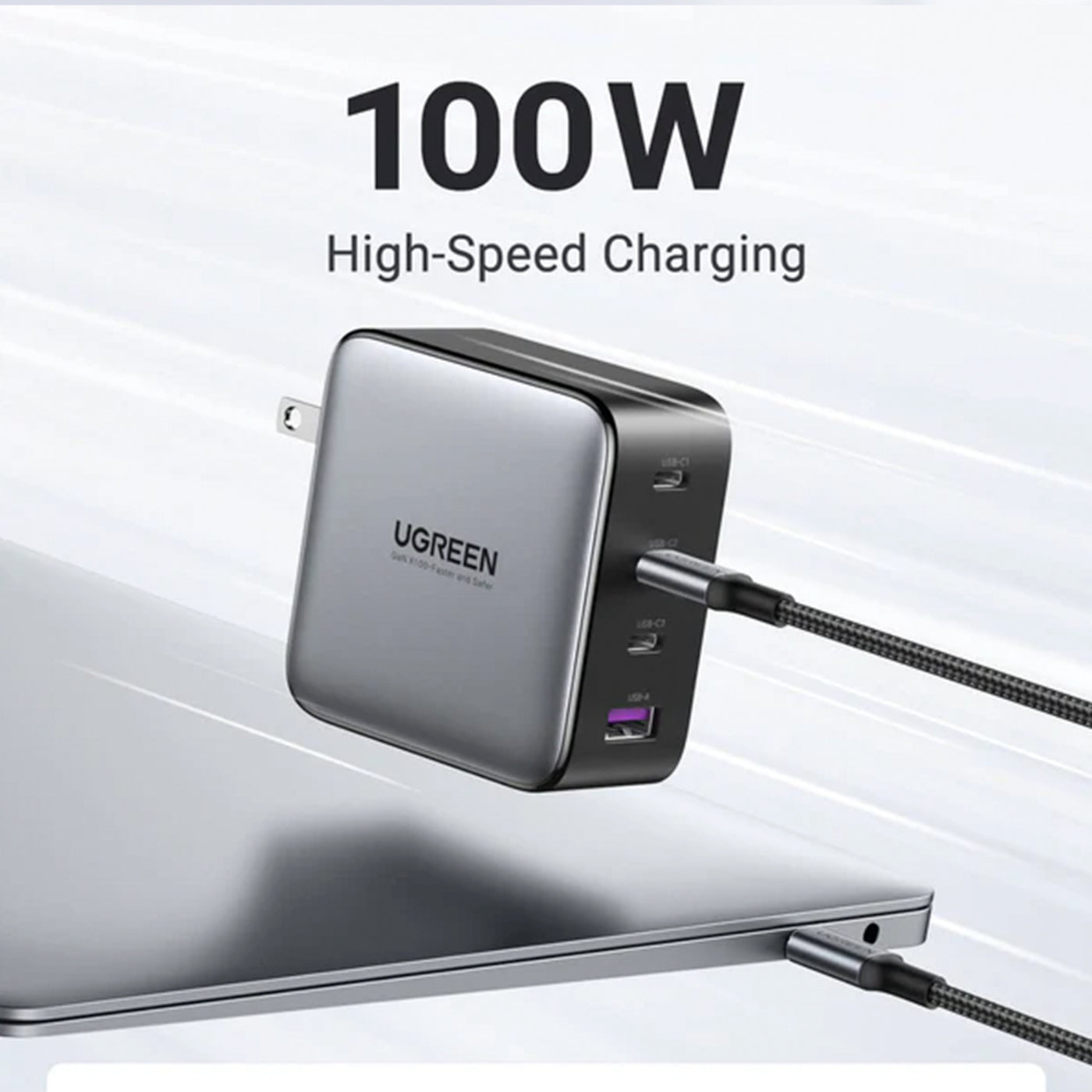 Cargador de Pared UGREEN Nexode 100W USB C GaN CD226 - 4 Puertos - Achorao