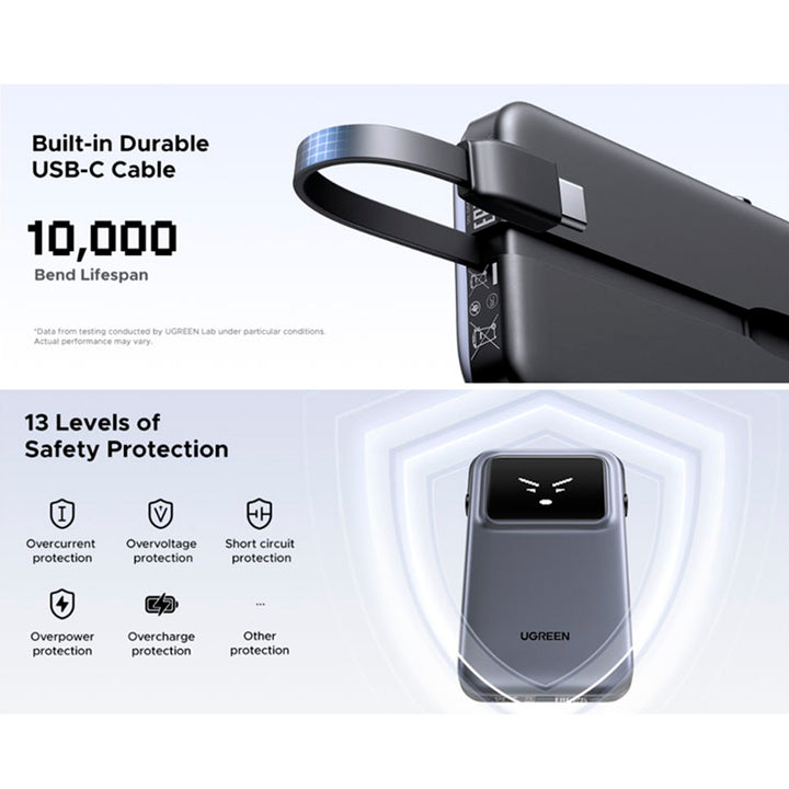 Cargador portátil UGREEN UNO 30W 10000mAh  con cable USB-C - PB511 - Achorao