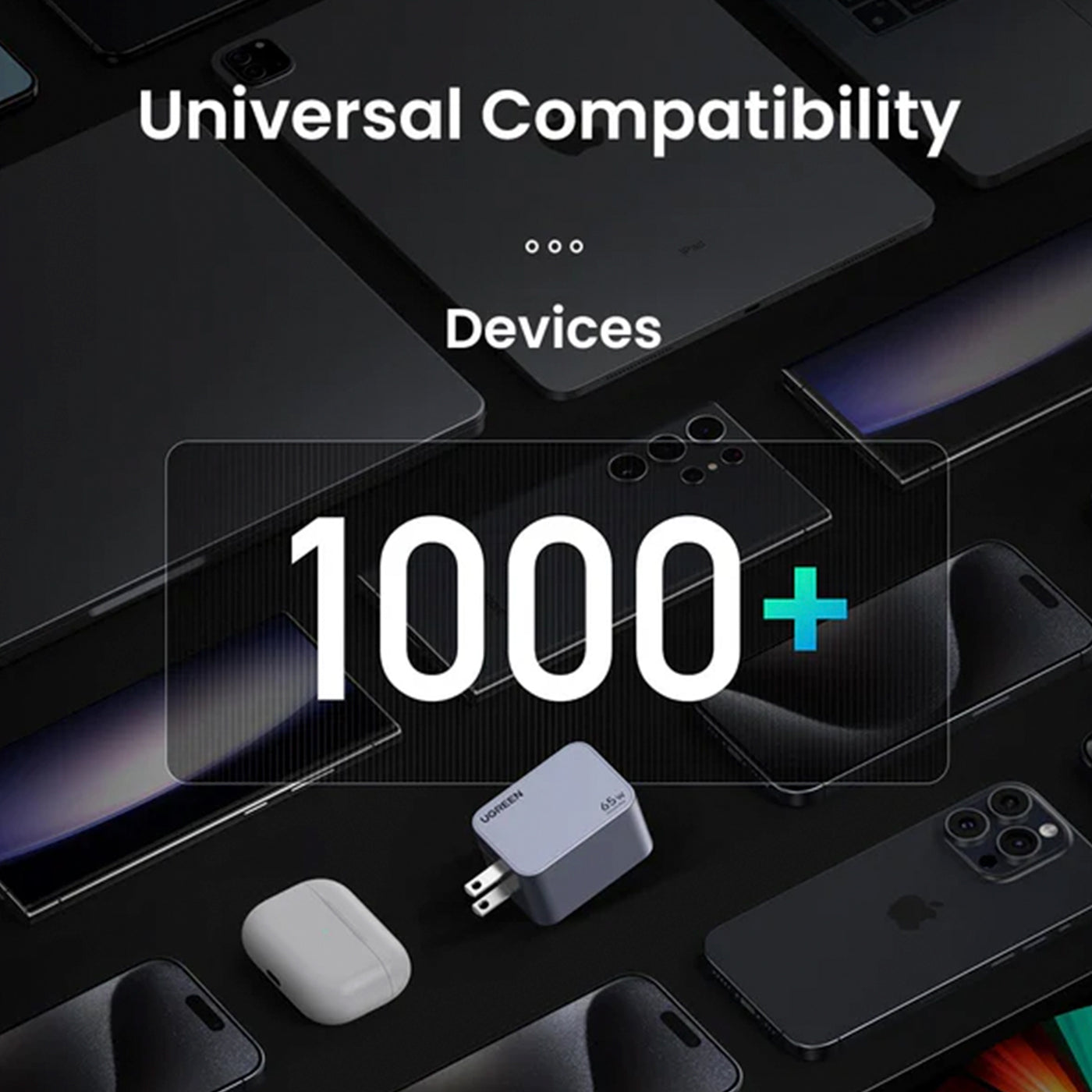 Cargador rápido para iPhone UGREEN Nexode Pro 65W 3-Port GaN X755 - Achorao