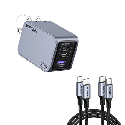 Cargador rápido para iPhone UGREEN Nexode Pro 65W 3-Port GaN X755 - Achorao